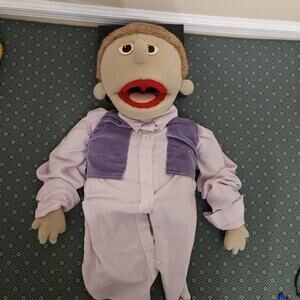 VTG Puppet Productions BOY BROWN BLONDE Western Vest Hand Puppet 70s 80s 20 in
